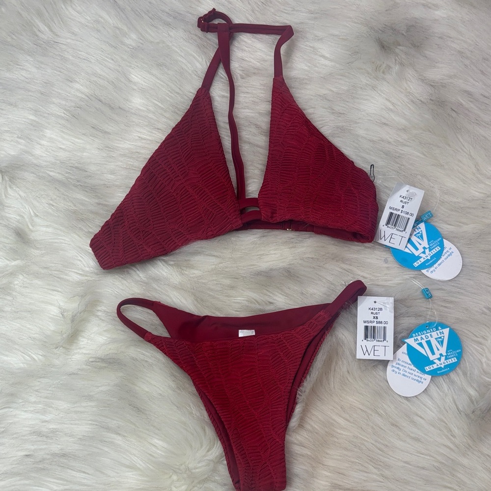 🆕 Wet Swimwear 2 PC 
     Textured with Rust Color